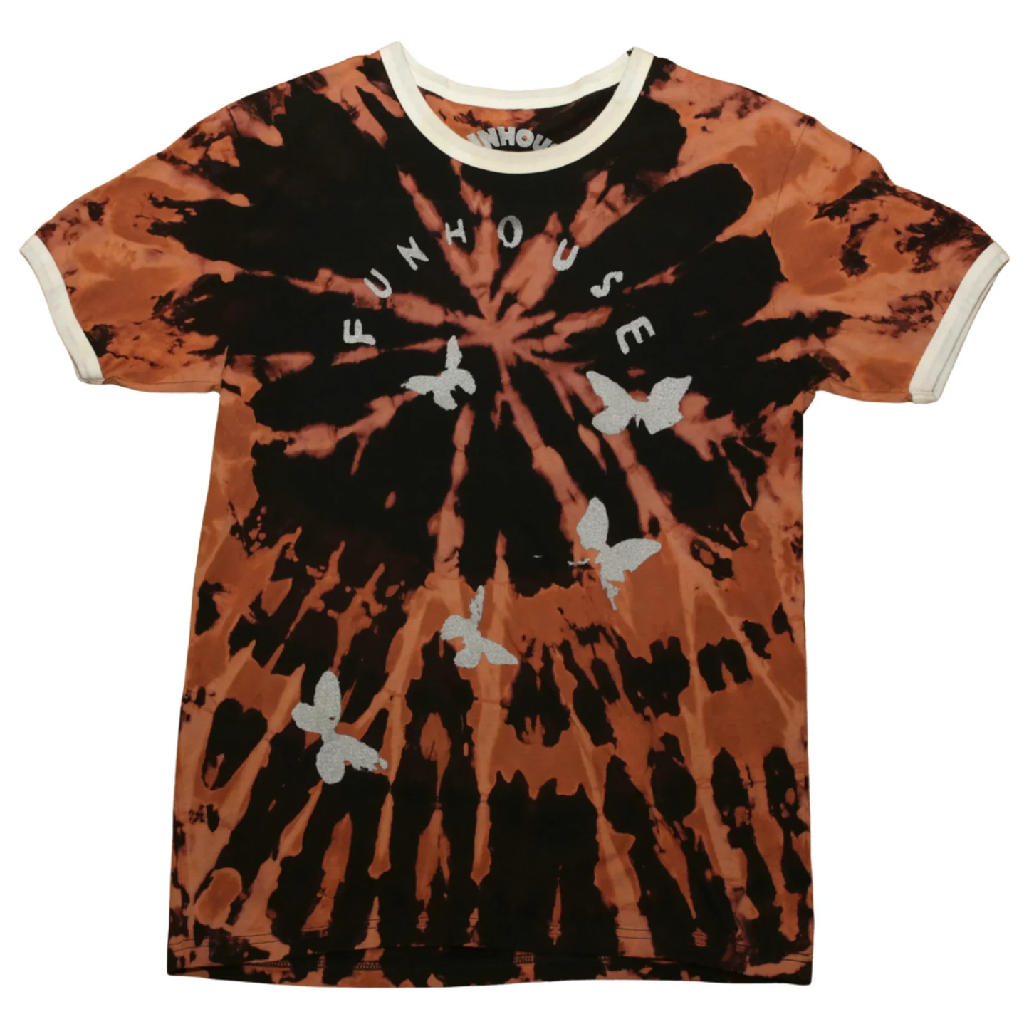 Butterfly Swirl Bleach Ringer Tee